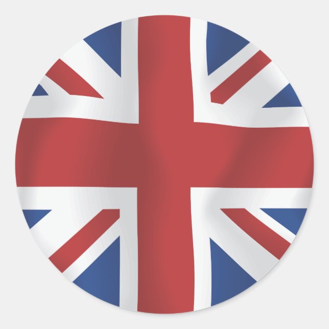 Sticker Rond Style soie Union Jack British Flag (Devant)