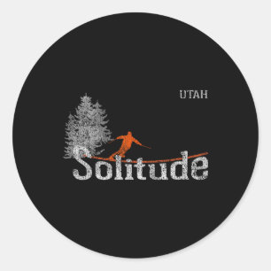 Sticker Rond Style Solitude 1980 Utah Ski Vintage