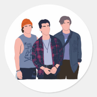 Sticker Rond Style Sunset Curve minimaliste années 90