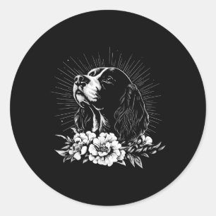 Sticker Rond Style tatouage Amour Anglais Springer espagnol Rét