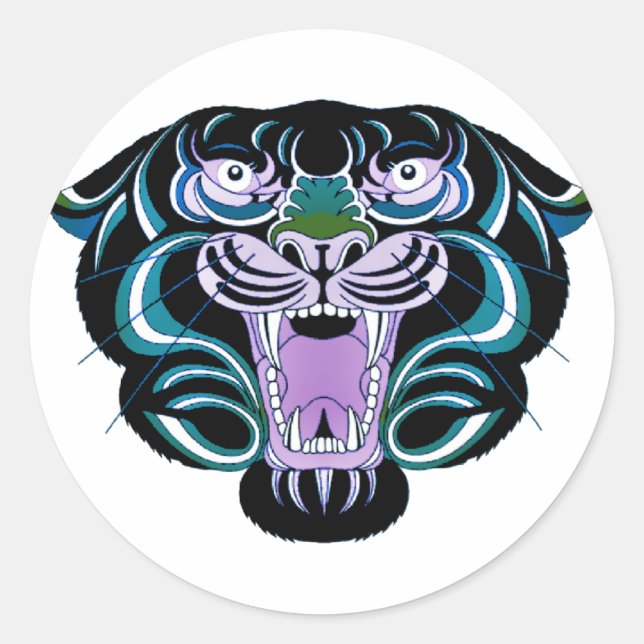Sticker Rond Style Tiger 2 (Devant)