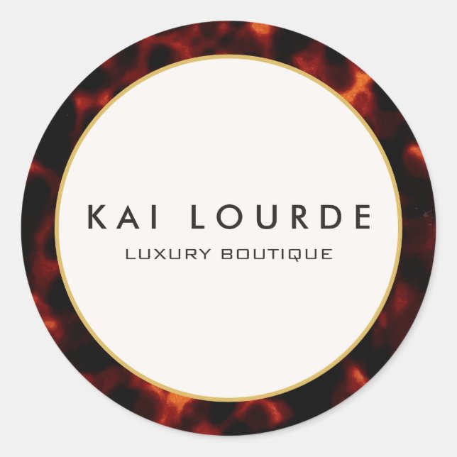 Sticker Rond Style Tortoiseshell Chic Luxe (Devant)