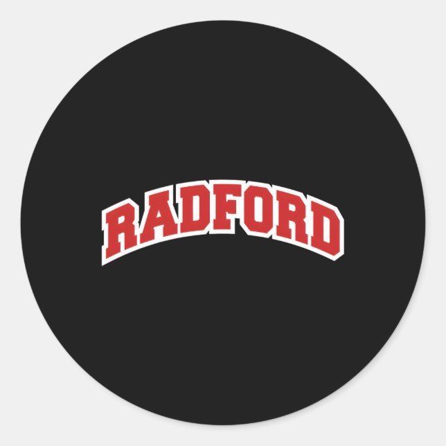 Sticker Rond Style Varsity de Radford Virginia (Devant)