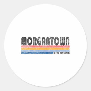 Sticker Rond Style vintage des années 1980 Morgantown West Virg