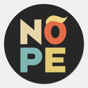 Sticker Rond Style Vintage gras drôle Anti-trump