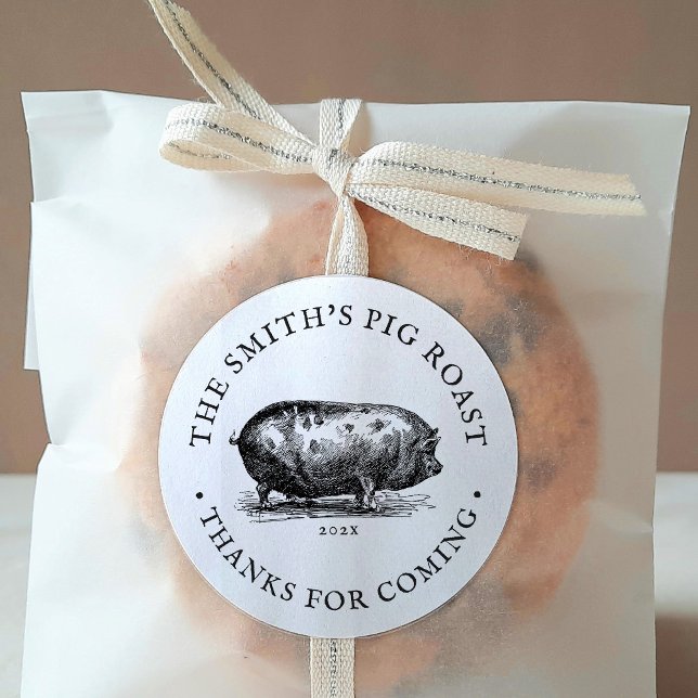 Sticker Rond Style vintage | Merci de l'événement de rôti de po (Créateur téléchargé)