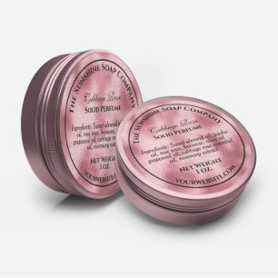 Sticker Rond Style vintage savon cosmétique en feuille rose tis