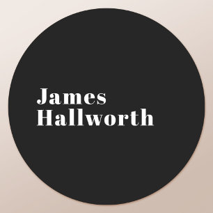 Sticker Rond Stylish Editable Retro Modern Name (ou autre texte