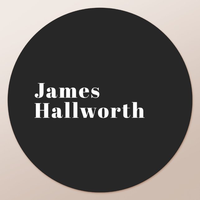 Sticker Rond Stylish Editable Retro Modern Name (ou autre texte (Créateur téléchargé)