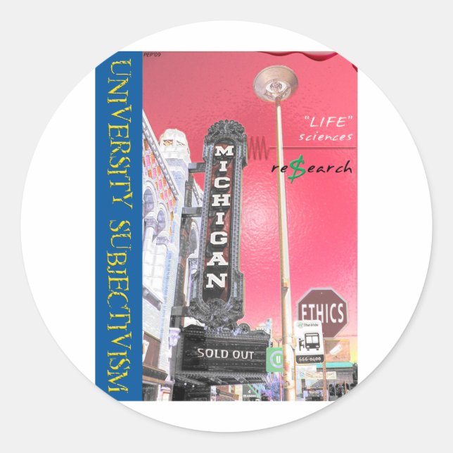 Sticker Rond Subjectivisme universitaire (Devant)