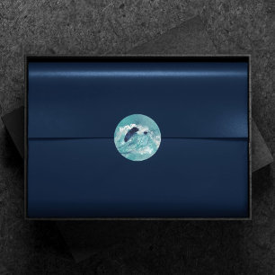 Sticker Rond Sublimation d'onde   Eau marémotrice bleu-vert
