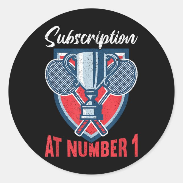 Sticker Rond Subscription At Number 1 Funny Badminton  (Devant)