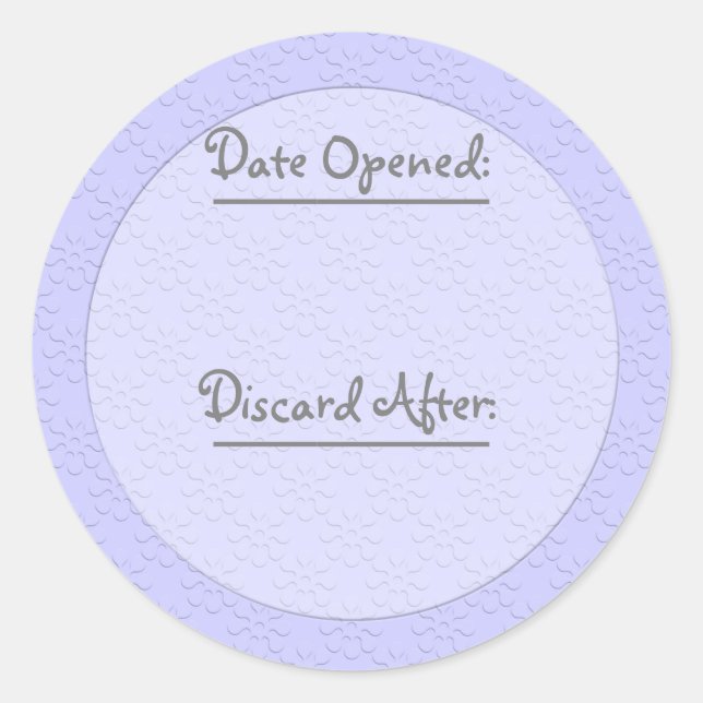 Sticker Rond Subtil Floral U Choisir Couleur/Aliments et Étique (Devant)