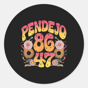 Sticker Rond Subtle Super Retro Pendejo Floral Anti-trump 8647