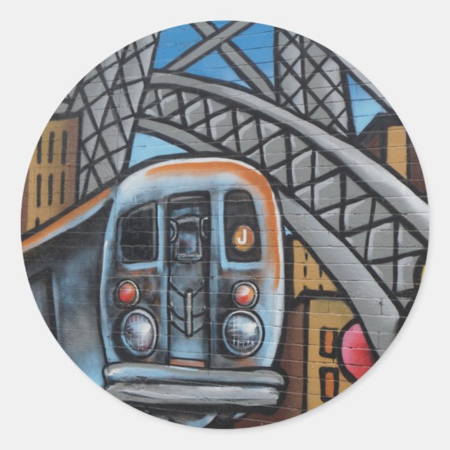 Sticker Rond Subway train urban graffiti art (Devant)