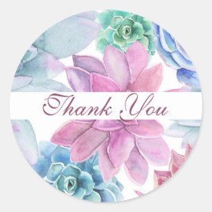 Sticker Rond Succulentes Mariage Chic Fête Cadeau Fiesta