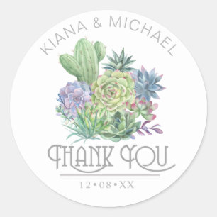 Sticker Rond Succulents et Mariage étincelant ID515