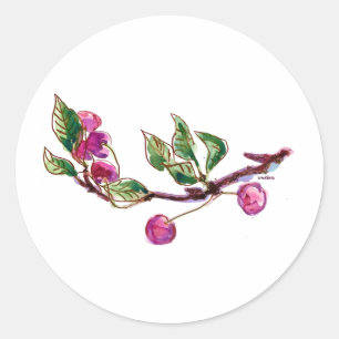 Sticker Rond Succursale de cerise