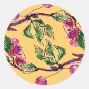 Sticker Rond Succursale de cerise