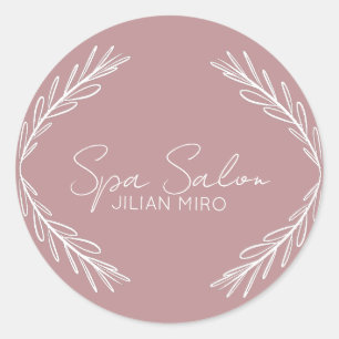Sticker Rond Succursale Salon Beauty Studio Rose