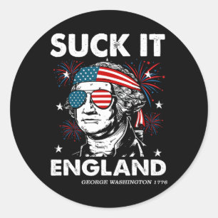 Sticker Rond Suck-it Angleterre T-shirt drôle du 4 juillet Geor