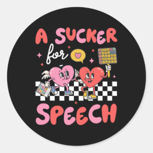 Sticker Rond Sucker pour la thérapie de la parole Slp Coeur Aim