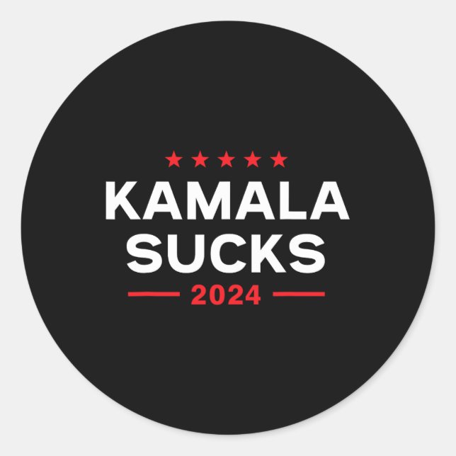 Sticker Rond Sucks 2024 Anti Kamala Harris (Devant)