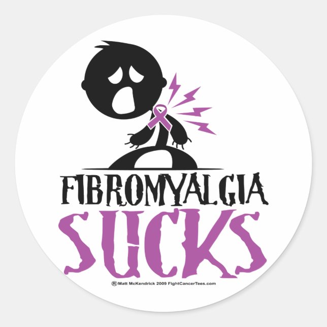 Sticker Rond Sucks de fibromyalgie (Devant)