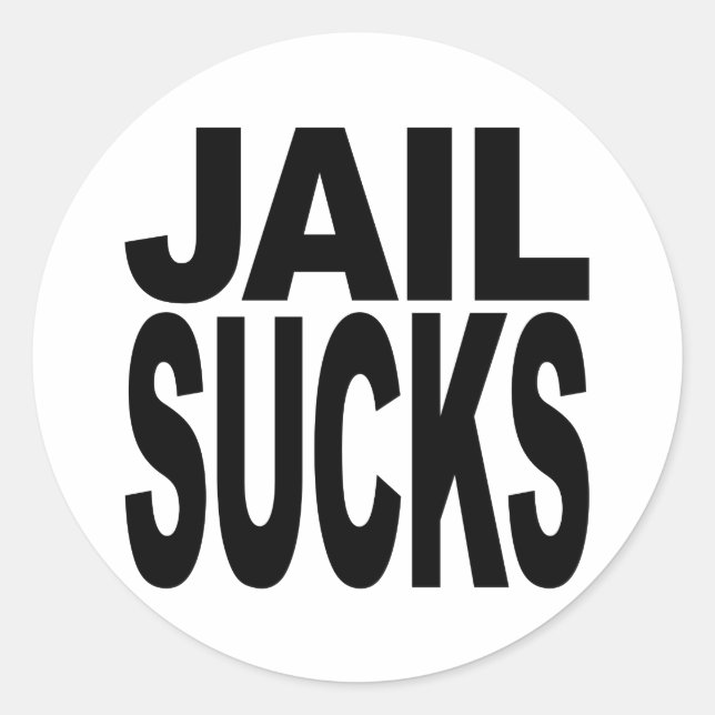 Sticker Rond Sucks de prison (Devant)