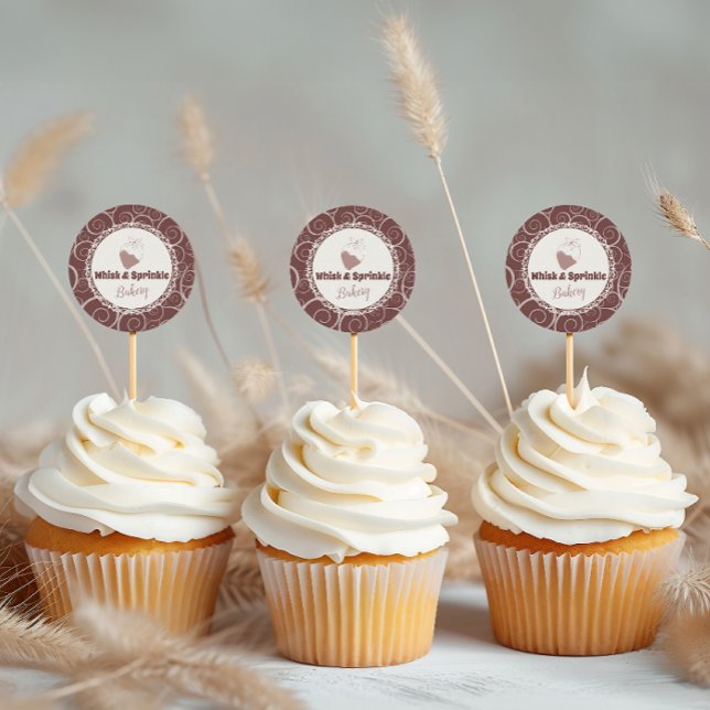 Sticker Rond Sucre Boulangerie Boutique Gâteaux personnalisés É (Créateur téléchargé)