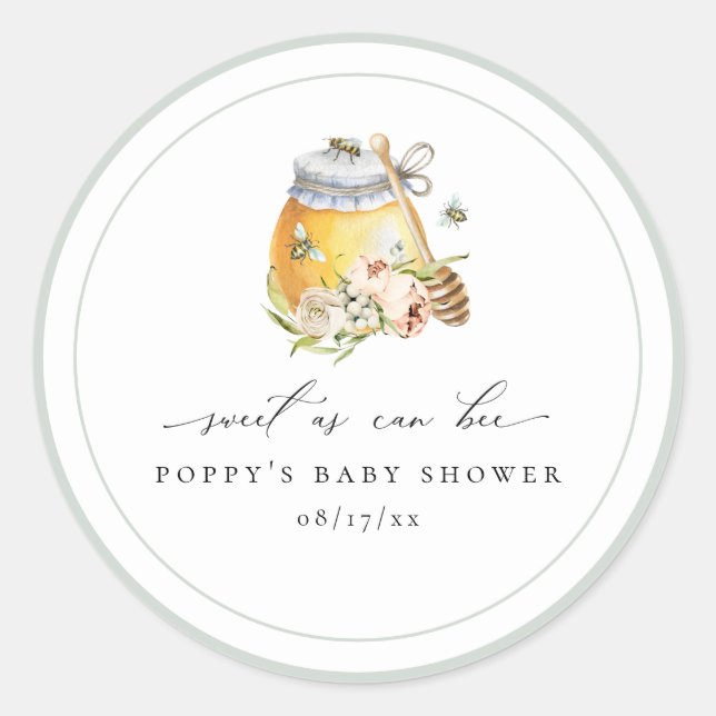 Sticker Rond Sucré comme peut être Baby shower (Devant)