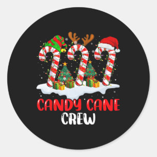 Sticker Rond Sucre de canne Crew Noël drôle Famille Corresponda