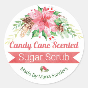 Sticker Rond Sucre de canne de Noël parfumé sucre répulsif Étiq