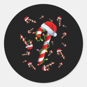 Sticker Rond Sucre de canne Joyeux Et Lumineux Rouge Et Blanc C
