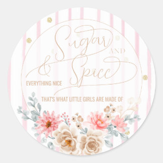 Sticker Rond Sucre et épices et tout ce qui est joli Shower de 