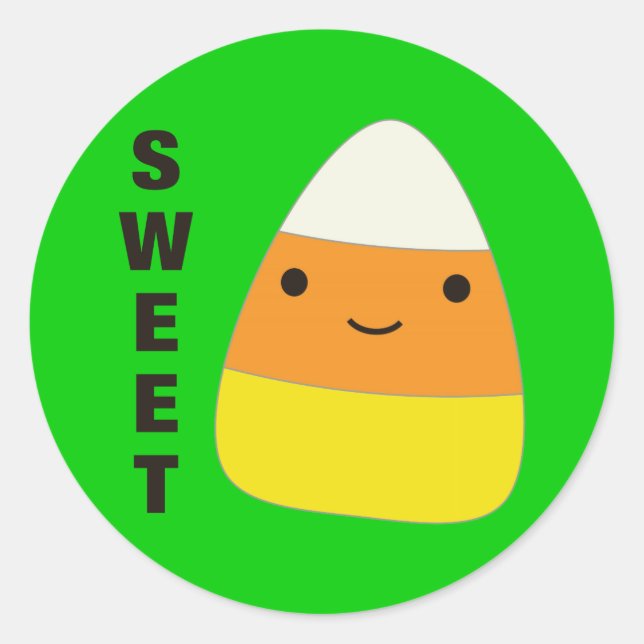 Sticker Rond Sucré mignon bonbon maïs (Devant)
