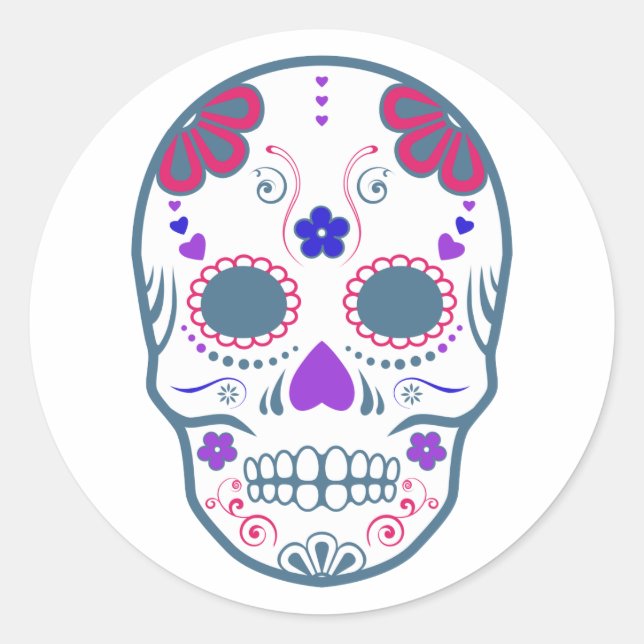 Sticker Rond sucre skullz : 1 (Devant)