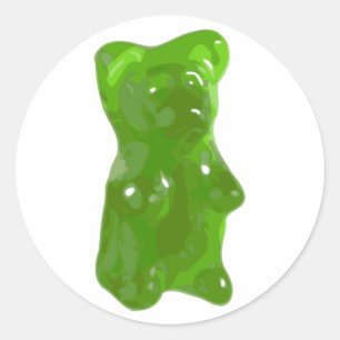 Sticker Rond Sucrerie gommeuse verte d'ours
