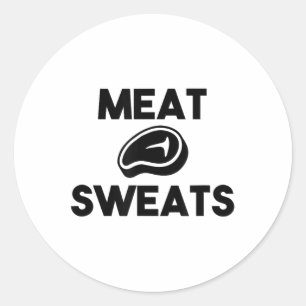 Sticker Rond Sucres De Viande Pour Griller Chef Fumeur Bbq King