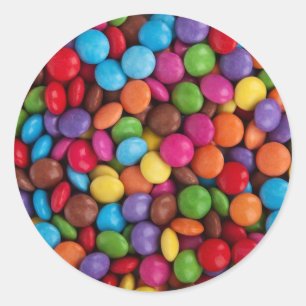 Sticker Rond Sucres ronds de chocolat colorés