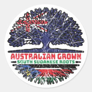 Sticker Rond Sud-Soudan Sud-Soudan Australie Australie