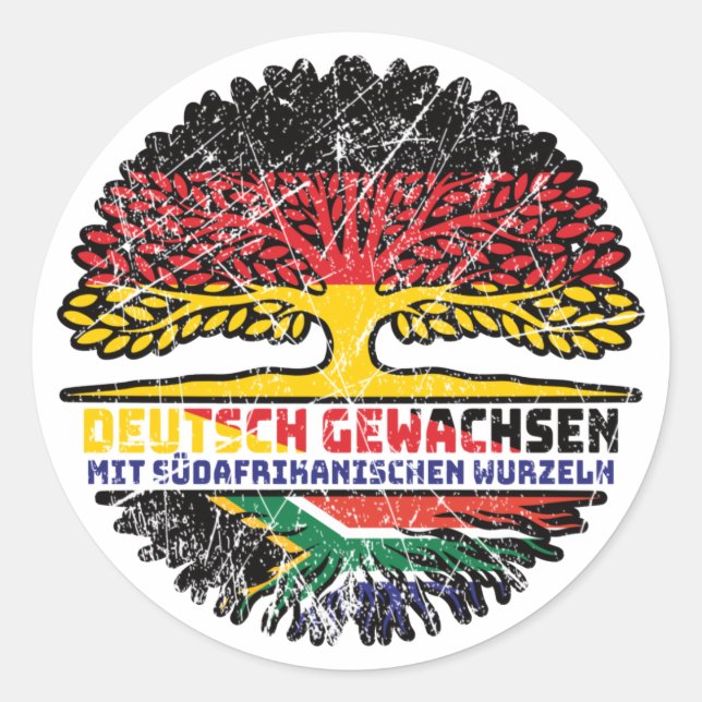 Sticker Rond Südafrika Südafrikanisch Deutsch Deutschland Baum (Devant)