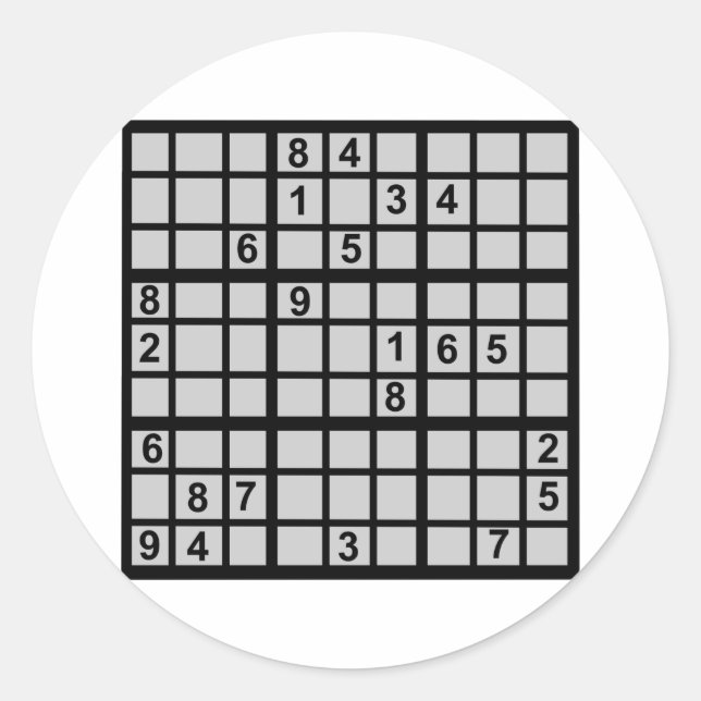 Sticker Rond Sudoku - Brainteaser (Devant)