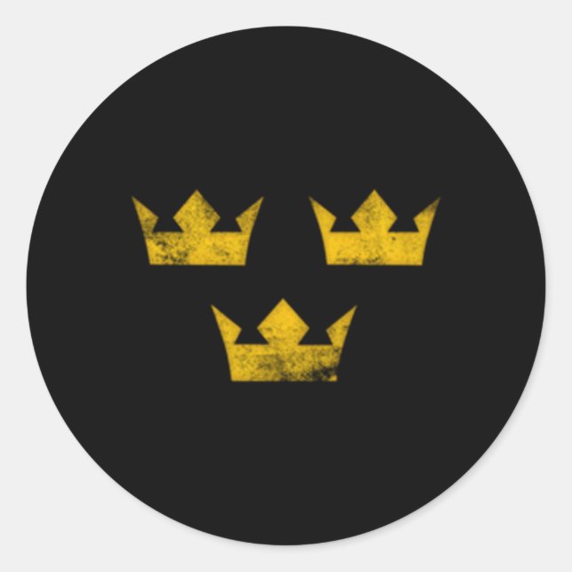 Sticker Rond Suède Patrimoine Tre Kronor Trois Couronnes Sverig (Devant)