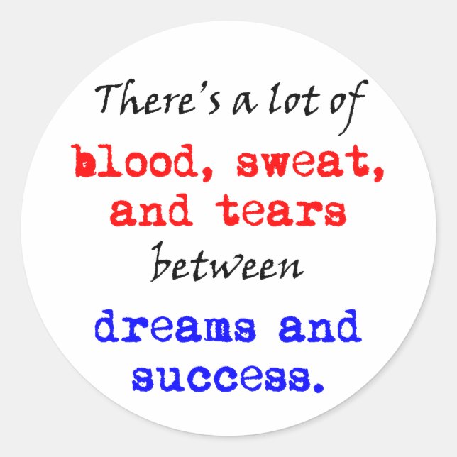 Sticker Rond Sueur de sang et larmes (Devant)