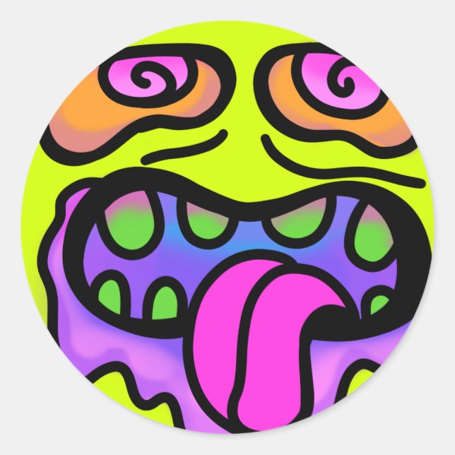 Sticker Rond Sugar Zombie Pop Art (Devant)