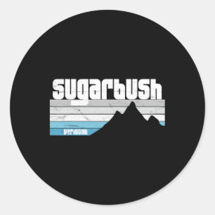 Sticker Rond Sugarbush Vt Vermont Montagnes Rétro Ski Snowbo