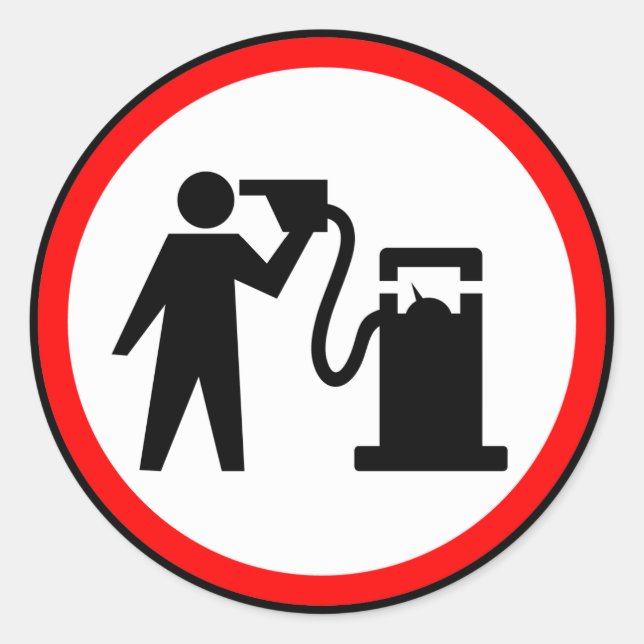 Sticker Rond Suicide à l'essence (Devant)