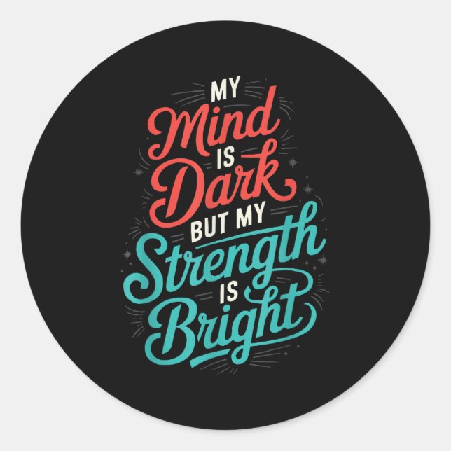 Sticker Rond Suicide Awareness Depression Anxiety Mental Health (Devant)