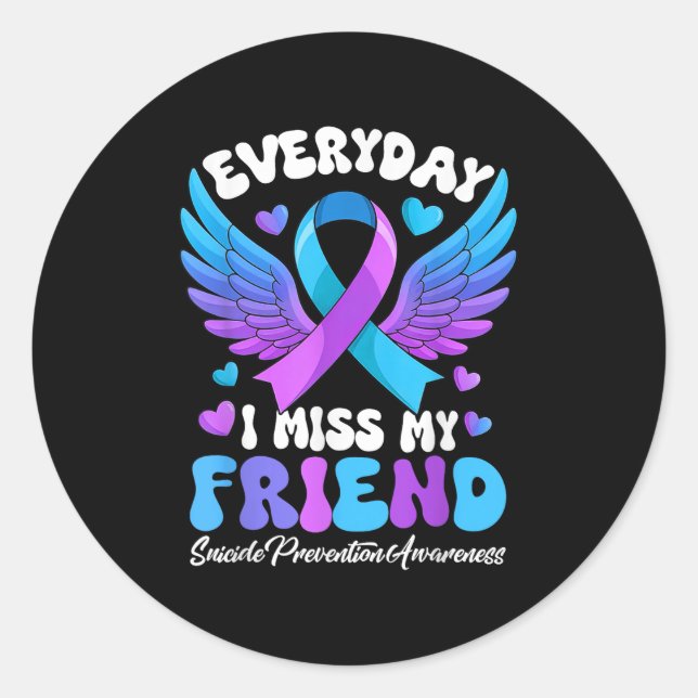 Sticker Rond Suicide Awareness Friend Suicide Prevention Awaren (Devant)
